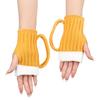 Shape Mug Beer Knitted Plush Half Finger Gloves Winter Keep Warm Decoration Hand