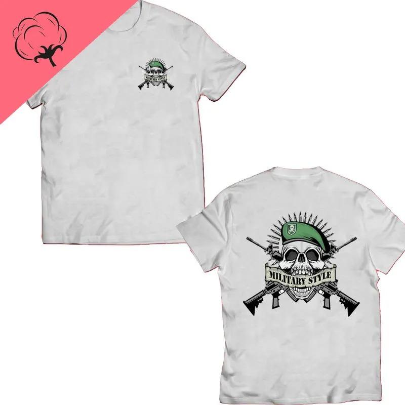 American Beard Warrior Tactical Skull Unisex T Shirt Til Valhalla Cotton T-Shirt Short Sleeve O-Neck T-shirt Casual Men’s Top