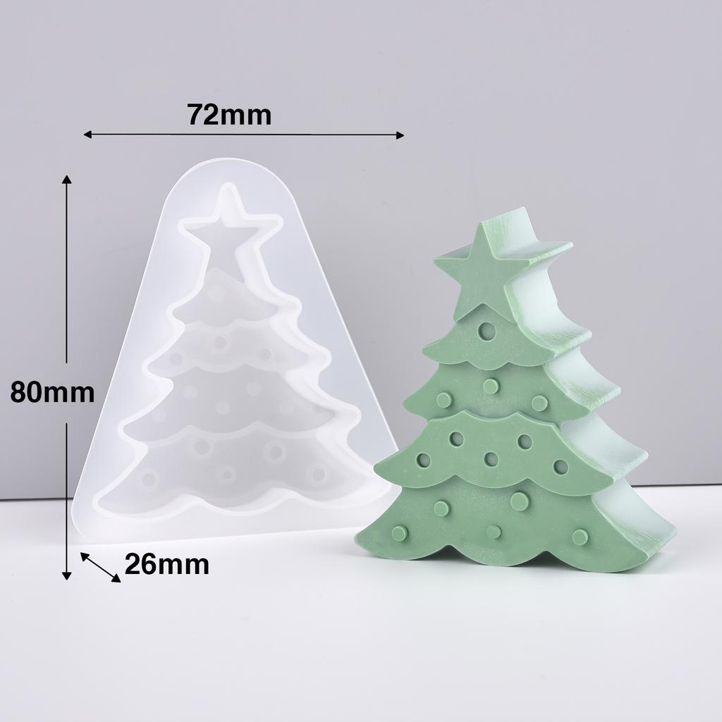 Christmas Tree Silicone Mold Santa Elk Scene Candle Mould Plaster Resin Mold 3D DIY Gypsum Aromatherapy Candle Mold Party Decor