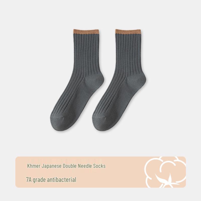 

Мужские хлопковые носки до середины икры: Антибактериальный, Устойчивый к запаху, Влагоотводящий, Черный, Японский стиль. One Size