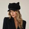 Adjustable Cat Ear Beret Warm Lining Octagonal Hat New Newsboy Cap  Women