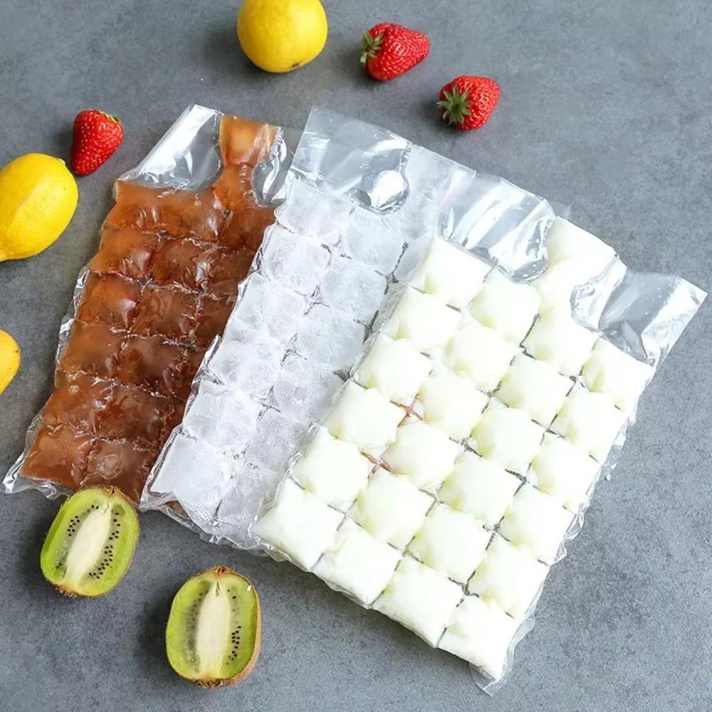 10PCS Edible Frozen Ice Cube Bags Transparent Ice Mould New Faster Freezing Ice Maker DIY Drinking