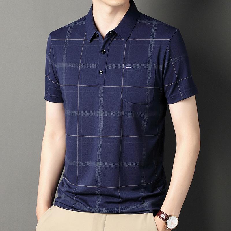 Casual Men's Short Sleeve Versatile Summer Breathable Printedpolo