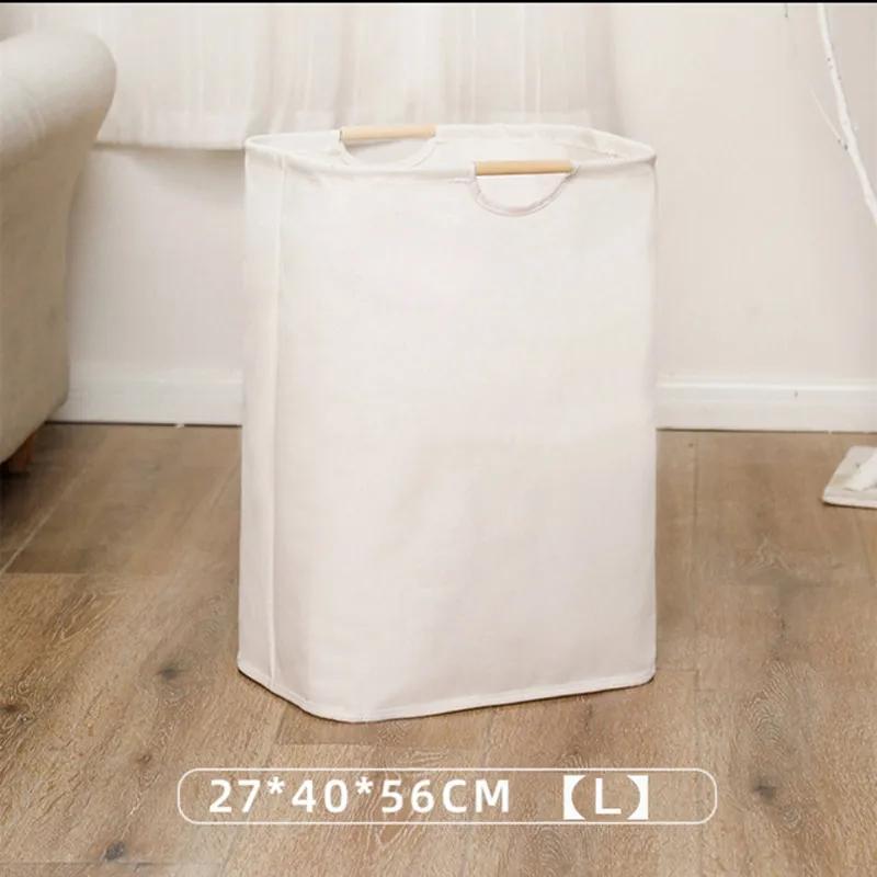 Japanese Laundry Basket Foldable Dirty Clothes Storage Hamper Bamboo Cloth Organizers with Handles for Corner Narrow TJ6826