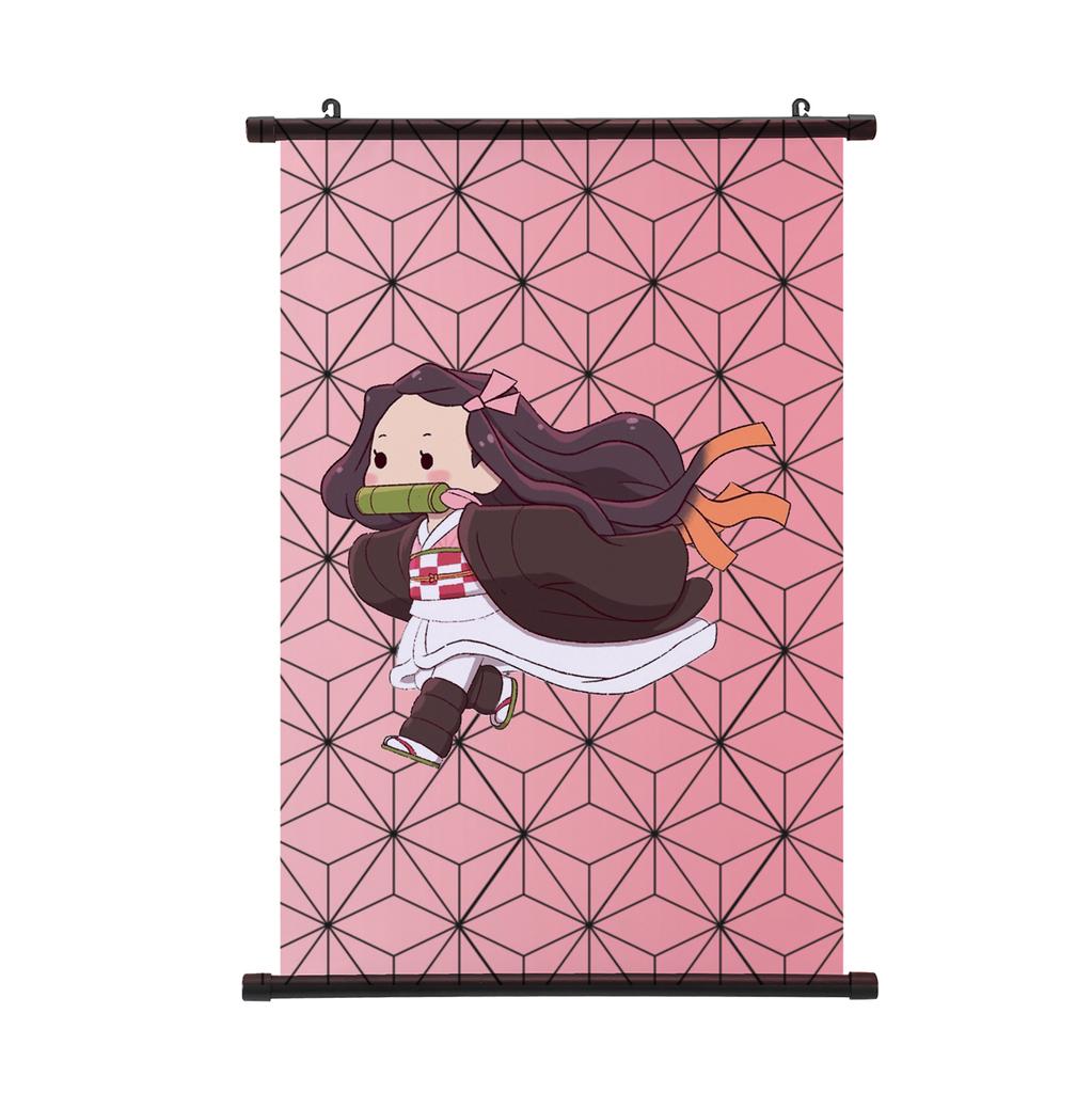 Demon Slayer Nezuko Poster Tecknad Kimetsu No Yaiba Rullposter Vägg Rullposter Populärt Mönster Målning Poster