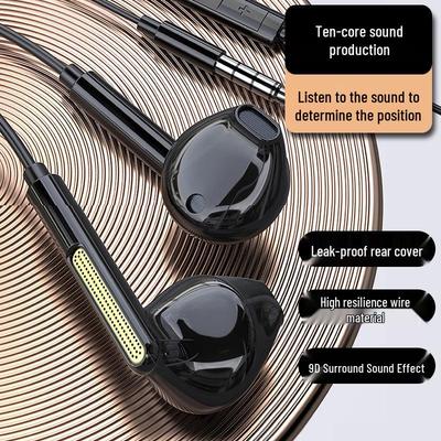 Metal Heavy Bass Noise-Cancelling 3.5mm Wired In-Ear Gaming & KTV Headset