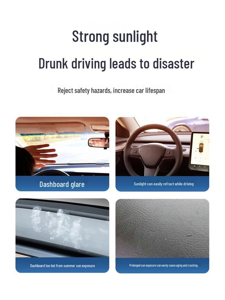 Anti-Glare Sunshade Dashboard Mat for Tesla Model Y/3/YL Front Console