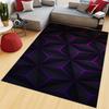 Abstract Geometric Polygon Print Area Rug Gradient Red Blue Black Floor Mat for Modern Home Decor