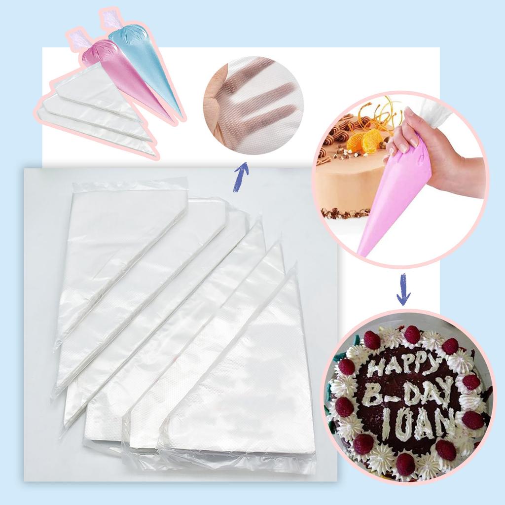 100Pcs Headless Piping Bag,Disposable Piping Bag, Cake Decoration