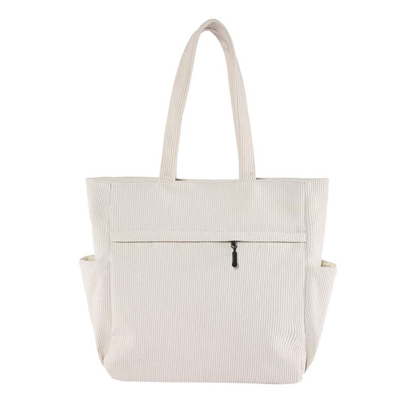 Simple Corduroy Handheld Women's Bag, Lightweight and Versatile Solid Color Tote Bag, Large-capacity Shoulder Bag for Shopping