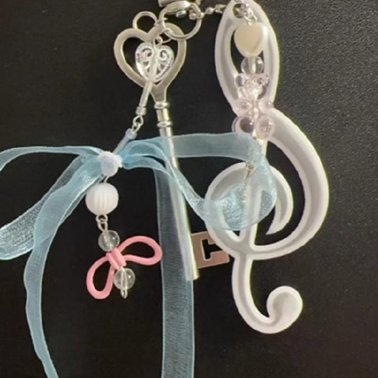 Bowknot Note Pendant Multifunctional Pendant Keychain Pendant Bag Charm Resin Texture Suitable for Various Occasion