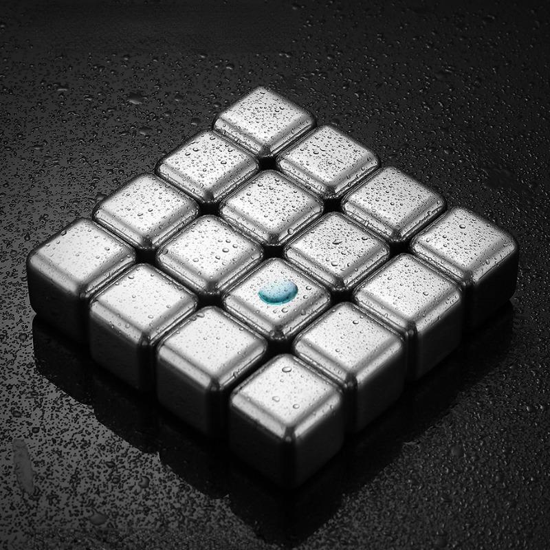 12pcs Stainless Steel Ice Cubes Beer Wine Cooler Reusable Chilling Stones Vodka Whiskey Holders Keep Drinks Cold Party Bar Tools