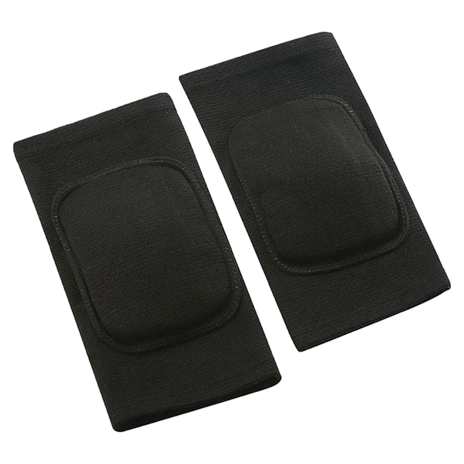 

One Pair Sports Kneepad Anti Collision and Anti Skid with Sponge Cover Compression Knee Sleeve for Dance Black M