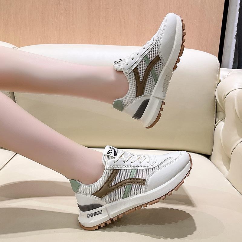 Fashion 2024 Summer New Women's Fashion Mesh Casual Sneakers Breathable Flat Cushioned Sneakers Women's Casual Shoes