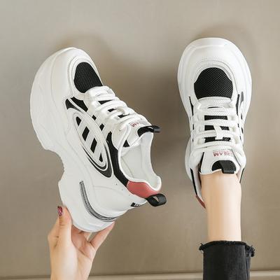 Mix Color Platform Sneakers Women 2025 Breathable Mesh Non-Slip Sports Shoes Woman Lace-Up Thick Bottom Casual Shoes Ladies