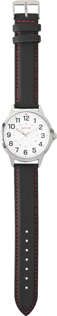 Leather Easy To Color 24 Hour [Fieldwork] Women's Watch, Analog, Strap, Read, Stitching, Display, Men's Like, Black, Sewn-in ST298-4
