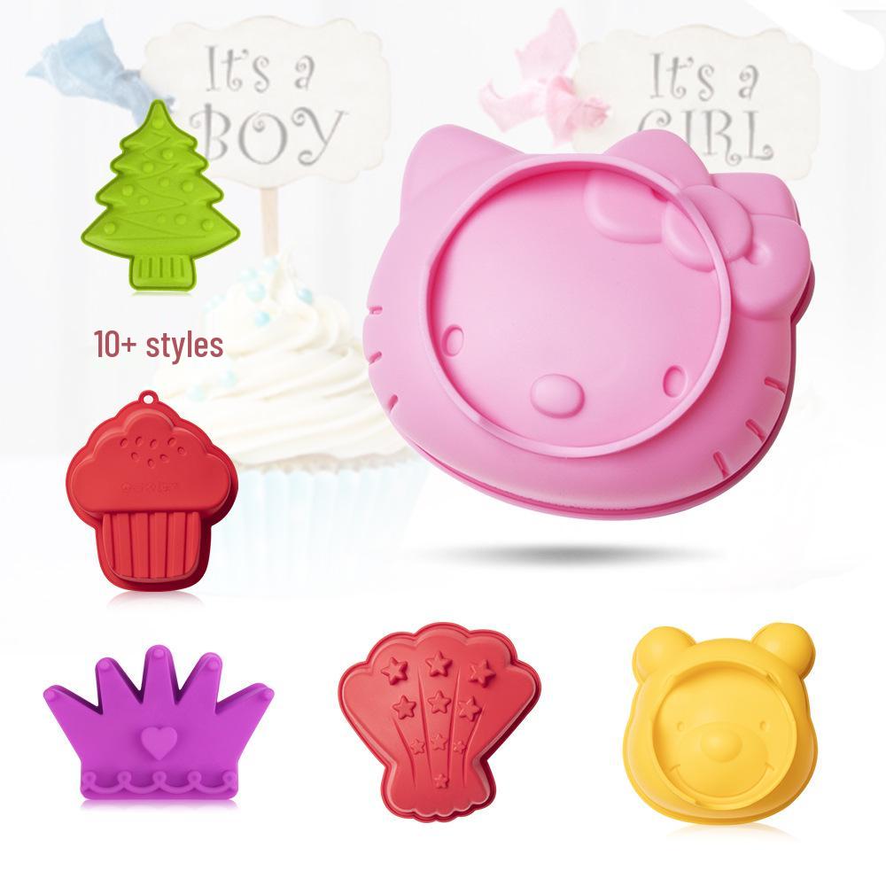 6-Inch Kitty Cat & Seashell Silicone Mold for Cake, Steamed Cake, Ice Making, Baking, and Children's Archaeological Excavation.