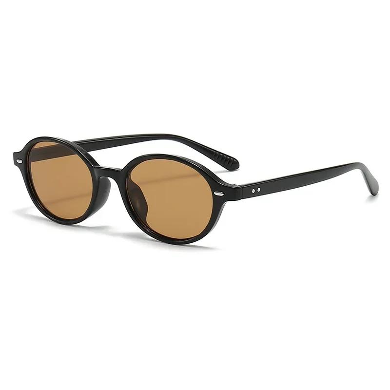 Retro Small Oval Sunglasses Women Men Rivets Shades Fashion Eyewear Luxury Sun Glasses Uv400 Brand Oculus Female