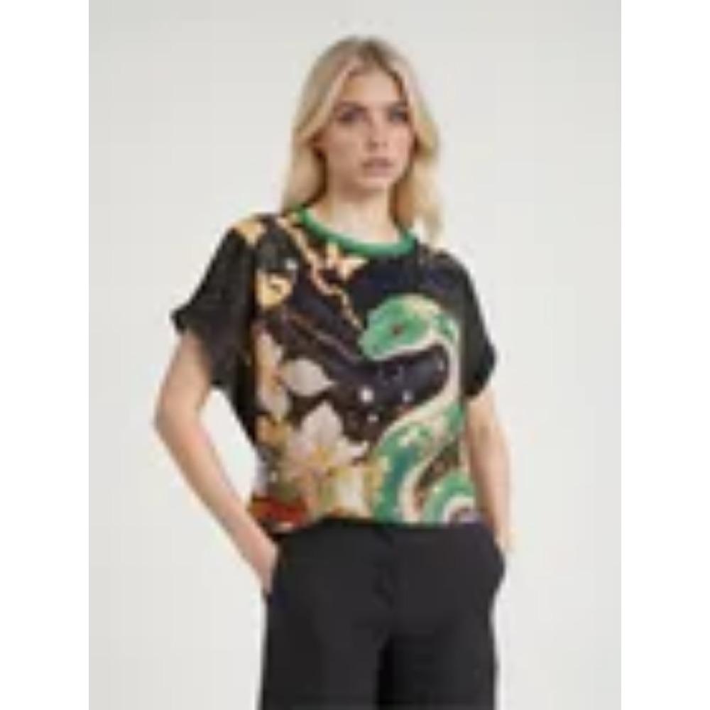 Women's Round Neck Fashionable Casual Short Sleeved T-shirt Top Clothing