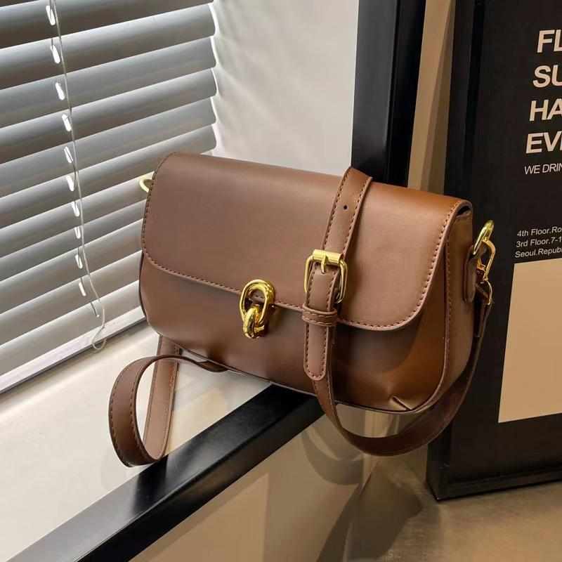 Underarm Small Square Bag Women'S Premium Texture Pu Lock Simple Retro Shoulder Messenger Bag