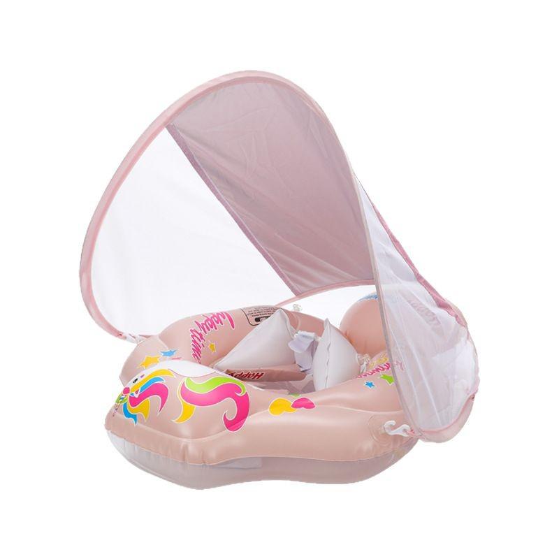 Infant Canopy Swim Ring with Raised Airbag & Sunshade