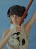 Poejidam Shaggy Earflap Cap In Boucle Dot Black