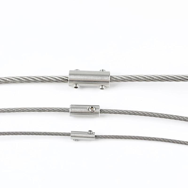 10PCS Stainless Steel 304 Hand Screw Wire Rope Clip Clamp Fit with Hexagon Grub Bolts Buckle for 2 3 4 5 6 8 10mm Cable