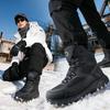 Men's large size soft sole heightening warm fur a system with winter non-slip snow boots plush lined outdoor sports cotton boots
