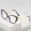 Cat Eye Flat Glasses Women'S Tr90 Spring Leg Metal Glasses Frame Anti-Blue Light Glasses