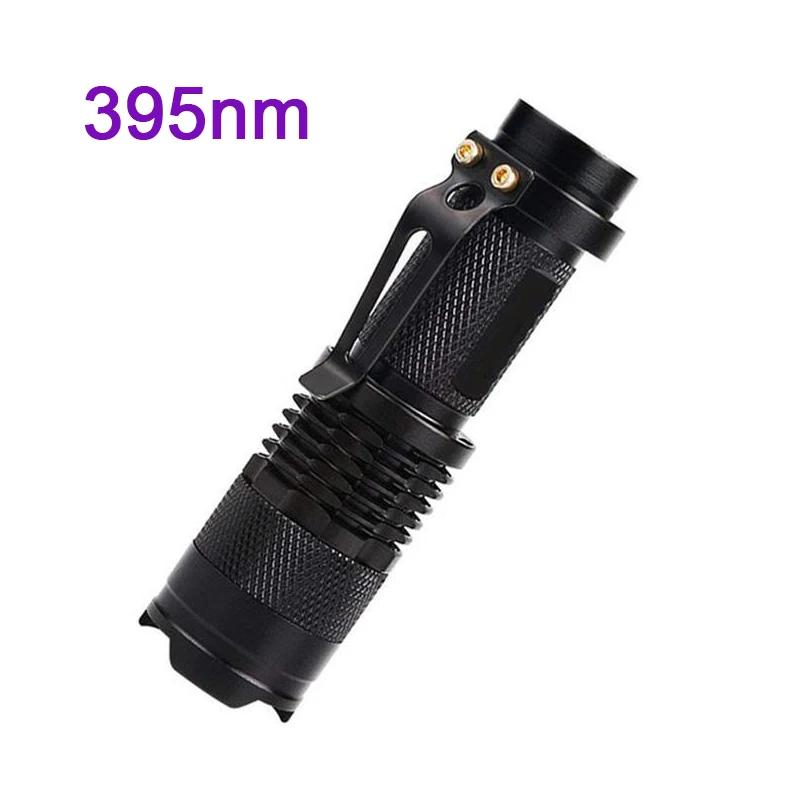 

УФ-светодиодный фонарик с 3 режимами, портативный мини-ультрафиолетовый 395/365 нм, мощный фонарик, фонарь для обнаружения пятен мочи домашних животных и скорпионов