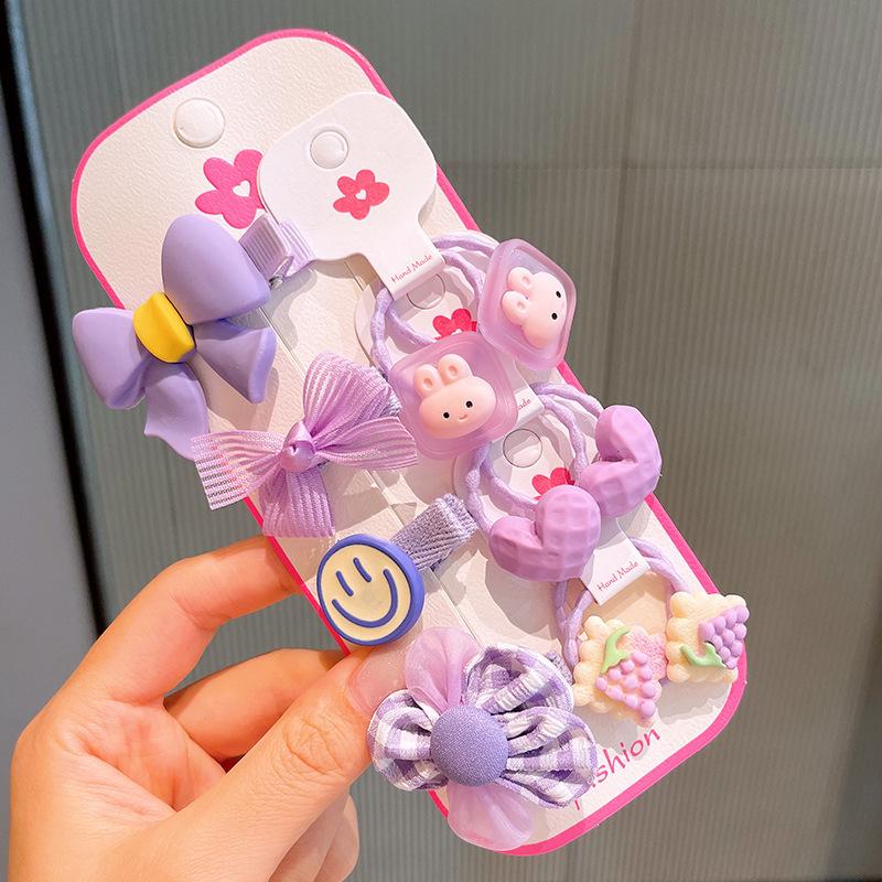 Pink 50-Piece Cute Hair Clip Set: Sweet Girly Japanese Cartoon Bangs Accessories