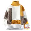 men's semi-turtleneck loose plush sweater, large size men's sweater