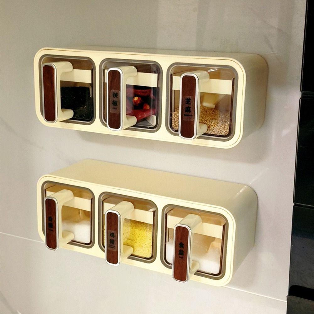 Sealed Spice Storage Rack No Punch Spice Storage Container  Kitchen Accessories