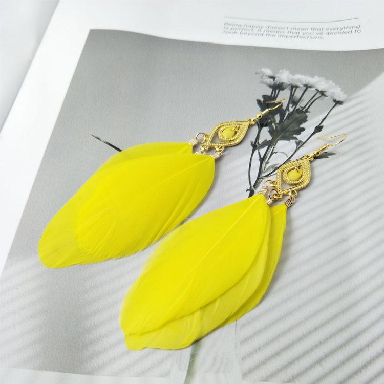 European  American Ethnic Feather Earrings - Random Accessories Collection