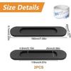 Self adhesive door handles for sliding barn doors, set of 2 matte black aluminum alloy oval handles no punching