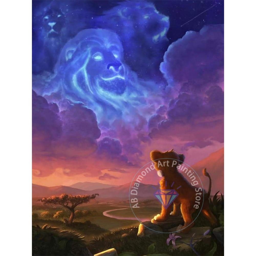 The Lion King Diamond Painting Set 5D DIY Diamond Cross Embroidery Handmade Art Adult and Children's Gifts Home Decoration