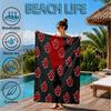 Anime Red Clouds On Black Background Beach Towel, Microfiber Beach Towel, Perfect For Pool, Beach, Travel, Home Decor Beach Party Fan Gifts