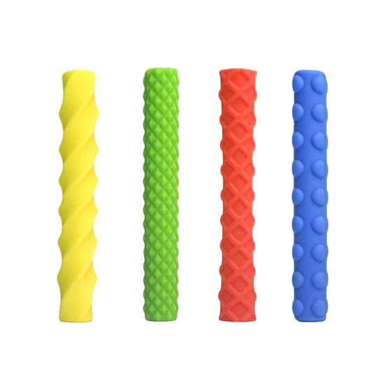 4Pcs Silicone Pencil Grips Ergonomic Textured Sleeves for Kids Adults Anxiety Relief Smooth Writing Pen Cover