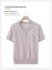 Trendy Summer Ice Silk Blouse Set for Middle-Aged and Elderly Women - 2026 Short Sleeve T-Shirt.