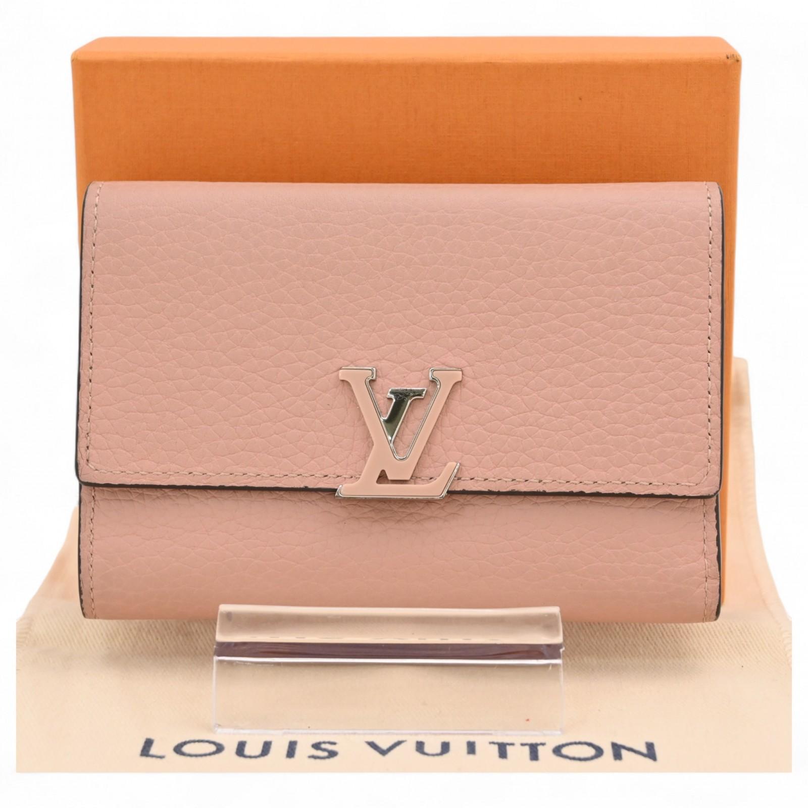 

Auth LOUIS VUITTON Porte Feuille Capucines Compact Trifold Wallet Pink lv9929zj