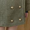 Maxza Wide Collar Bijo Decoration Double Half Coat Khaki 