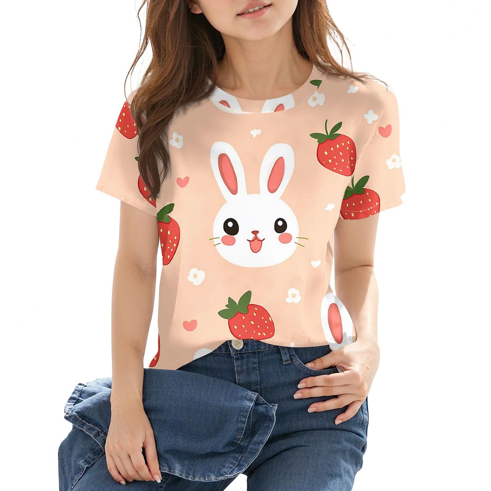 

Детская модная повседневная футболка с коротким рукавом и принтом в виде пасхального принта с круглым вырезом 160 розовый