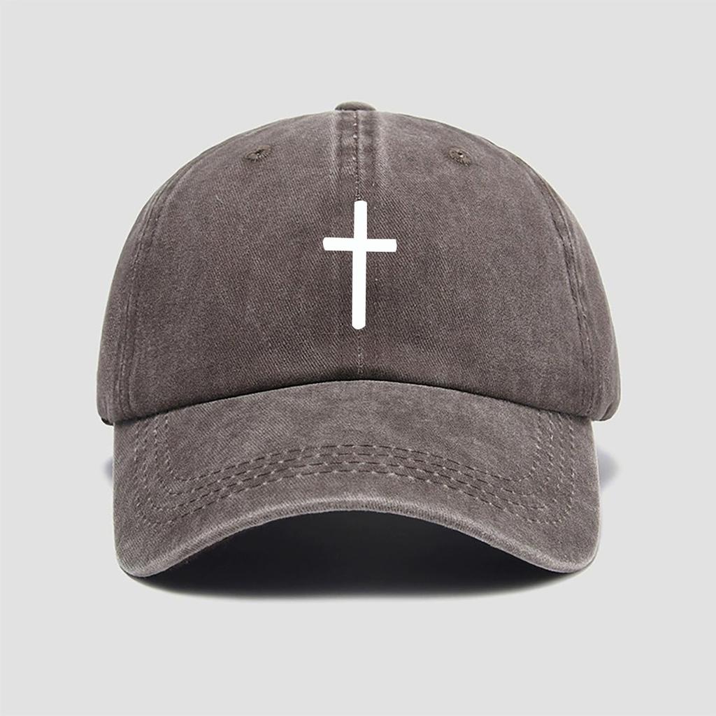 Cross Print Baseball Cap for Men and Women, Versatile for Casual Wear, Sun Protection and Sun Protection, Duck Tongue Cap
