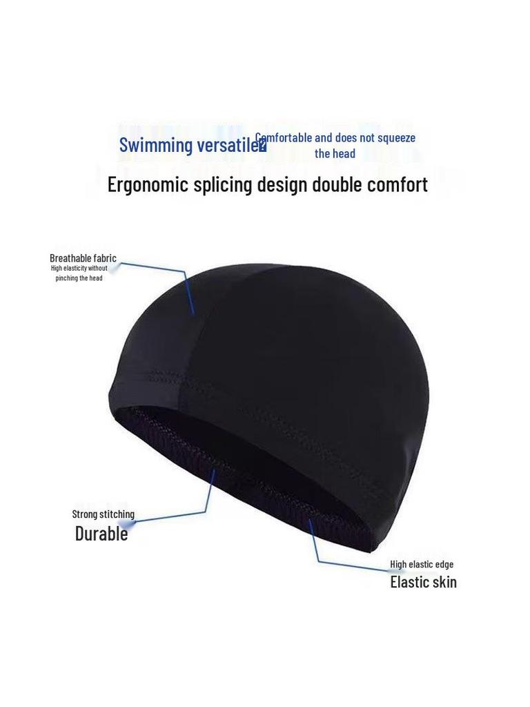 Unisex High-End Comfortable Waterproof Swimming Cap with Ear Protection - Elastic Design Won't Constrict Head
