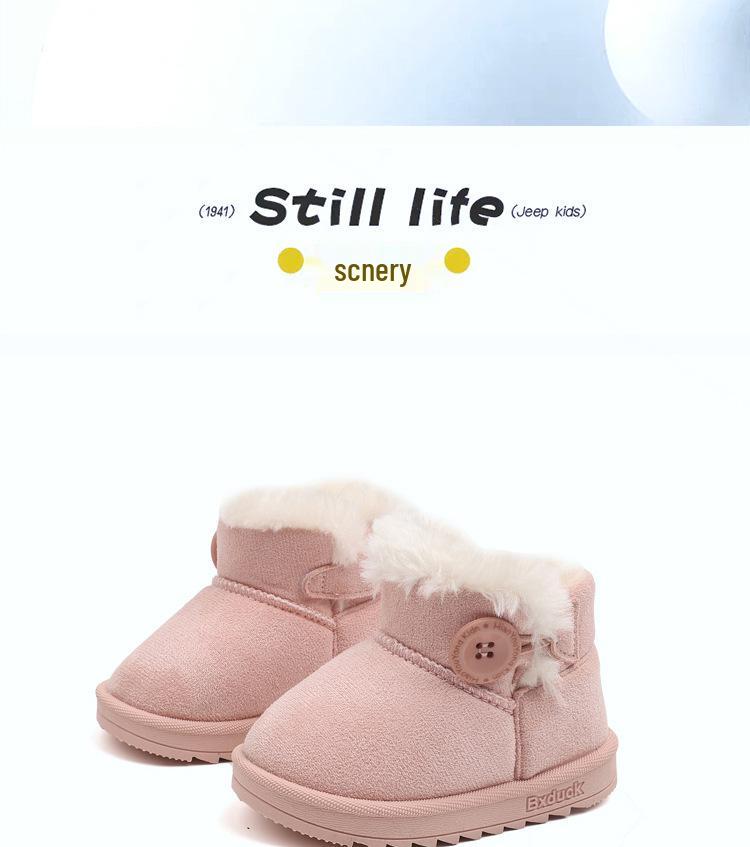 Korean Style Kids' Snow Boots - Warm, Non-Slip, Soft Sole, Plus Velvet, for Boys and Toddlers Ages 1-6