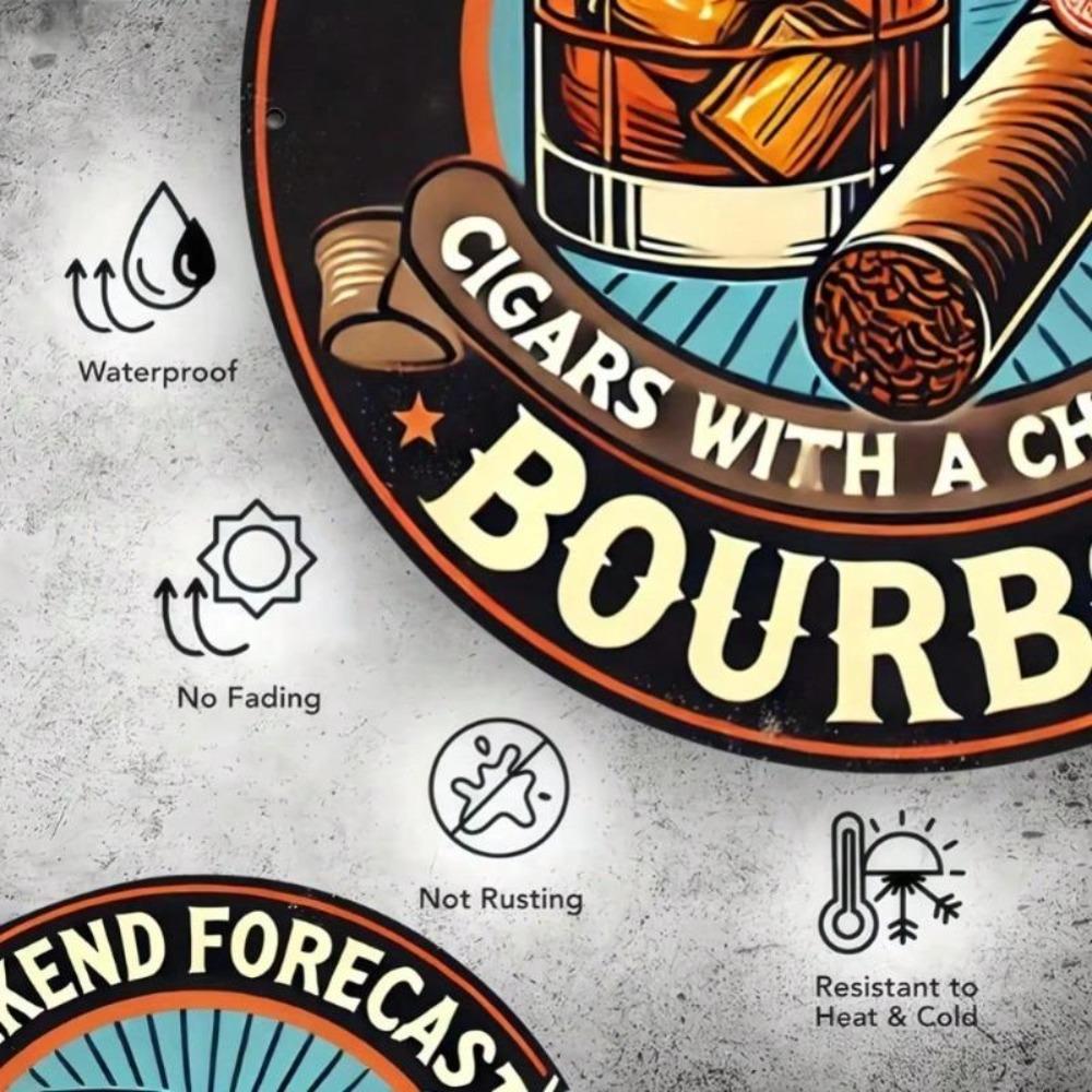 Vintage Metal Tin Sign Garage Bar Decor Retro Weather Forecast Art