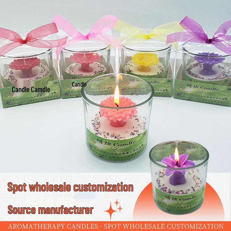 Romantic Flower-Shaped Scented Candle Gift Set for Candlelight Dinner & Aromatherapy 9.2x9.2x11 cm