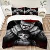 3pcs Creepy Clown Bedding Set, 1 Soft Quilt Cover + 2 Pillowcases, Machine Washable, Suitable for All Seasons