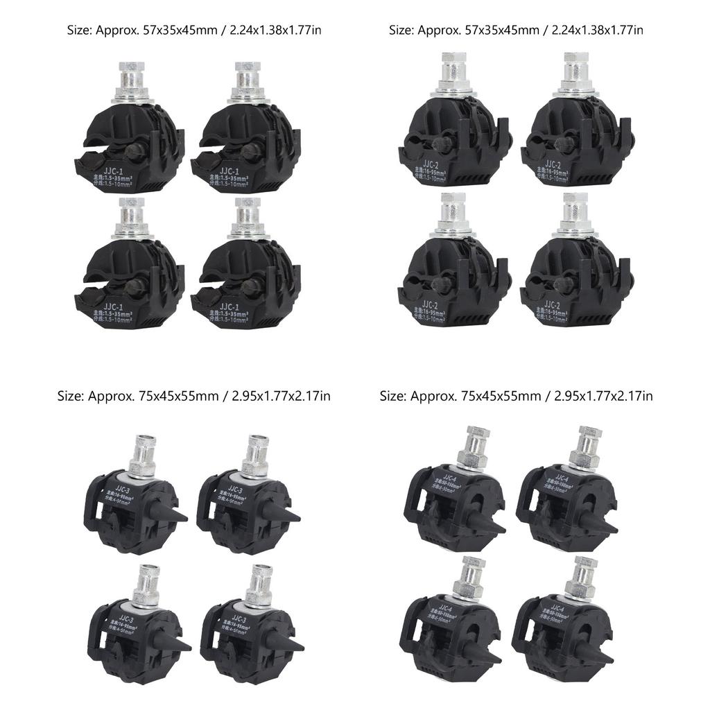Insulation Piercing Connector 5 Pcs 1KV No Peeling Piercing Clamp High Low Voltage Cable Splitter Main Branch Line Connector