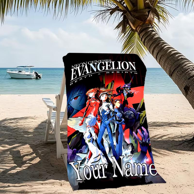 Customizable personalized beach towels Neon Genesis Evangelion themed designs.Suitable for the beach, yoga, sports;ideal as beach accessories